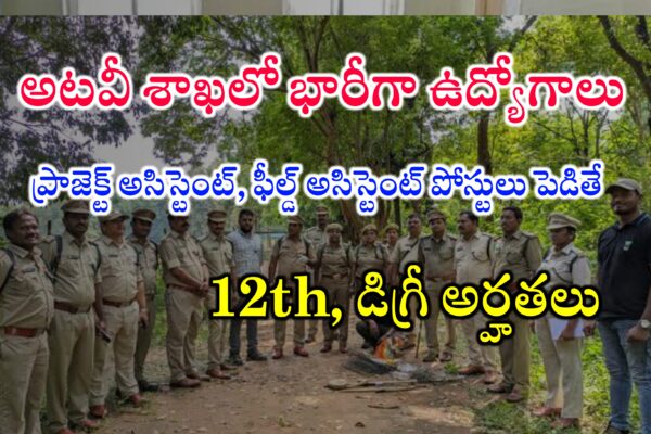 అటవీ శాఖలో ప్రాజెక్టు అసిస్టెంట్ , ఫీల్డ్ అసిస్టెంట్ ఉద్యోగాలు | Forest Department Latest jobs Notifications | Latest Government Jobs Recruitment 2024