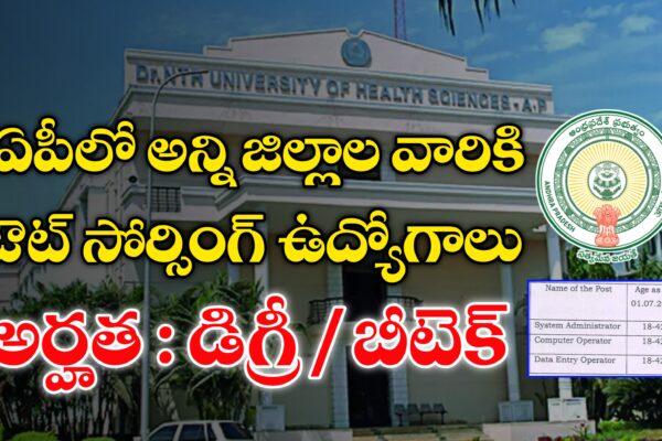 AP లో అన్ని జిల్లాల వారికి ఔట్ సోర్సింగ్ ఉద్యోగాలు | NTR Health University Outsourcing Jobs Notification 2025 | AP Outsourcing Jobs Recruitment 2025
