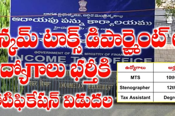 Income Tax Department Tax Assistent Jobs